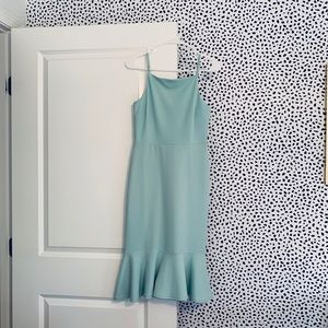 Asos New Look Mint/Blue High Neck Midi Dress